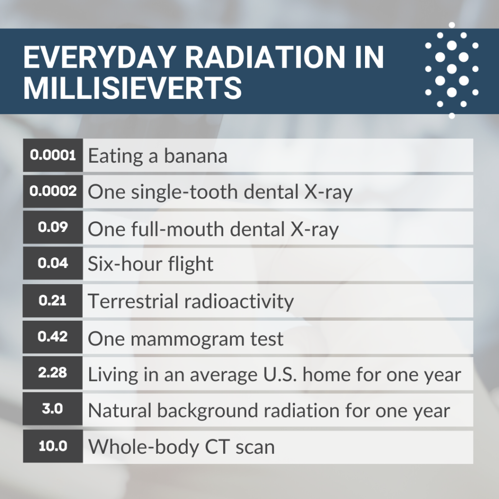 Everyday Radiation in Millisieverts Infographic